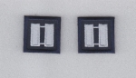 CAPT Captain SILVER on NAVY BLUE small 1.25"